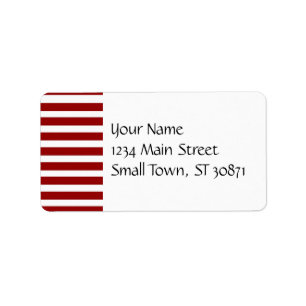 Étiquette Motif horizontal rouge et blanc de rayures