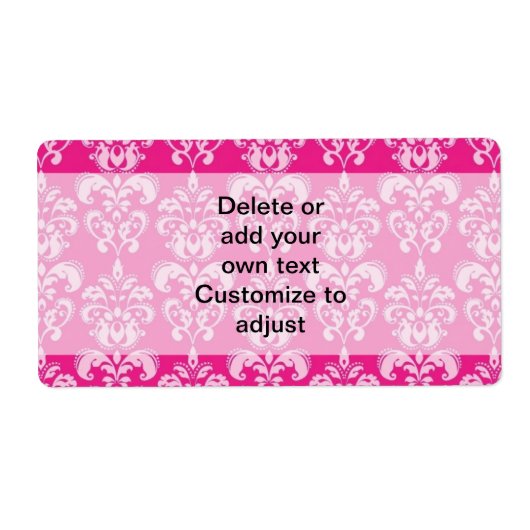 Étiquette Motif humide rose chaud (Devant)