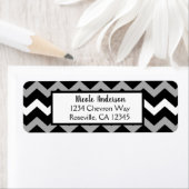 Étiquette Motif imprimé à chevron noir blanc et gris (En situation)