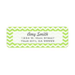 Étiquette Motif Lime Green Chevron Zigzag Moderne