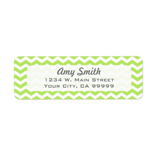 Étiquette Motif Lime Green Chevron Zigzag Moderne (Devant)