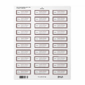 Étiquette Motif Maroon Damask Graduation (Feuille entière)