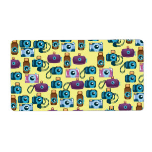 Étiquette Motif mignon d'appareils photo