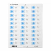 Étiquette Motif Monogram Blue Quatrefoil (Feuille entière)
