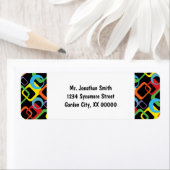 Étiquette Motif multicolore rétro géométrique (En situation)