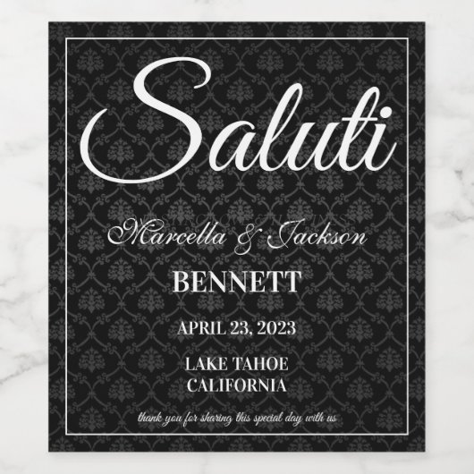 Étiquette Motif noir classique (Étiquettes simples)