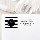 Étiquette Motif noir et blanc, Monogramme noir (En situation)