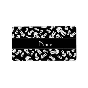Étiquette Motif noir nommé personnalisé de karaté