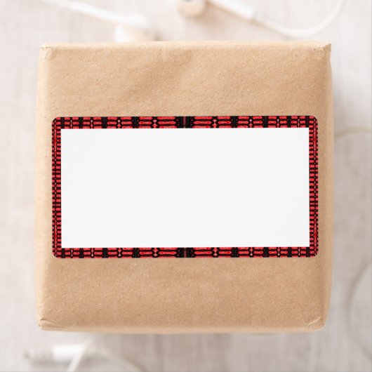 Étiquette motif noir rouge (En situation)