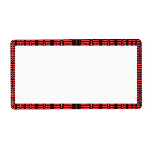 Étiquette motif noir rouge