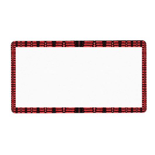 Étiquette motif noir rouge (Devant)