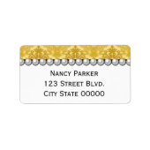 Étiquette Motif or et perles (Devant)