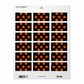 Étiquette Motif Orange et Black Super Stars (Feuille entière)