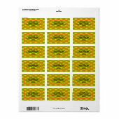 Étiquette Motif ovale vert et orange (Feuille entière)