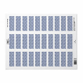 Étiquette Motif Paisley Bleu (Feuille entière)