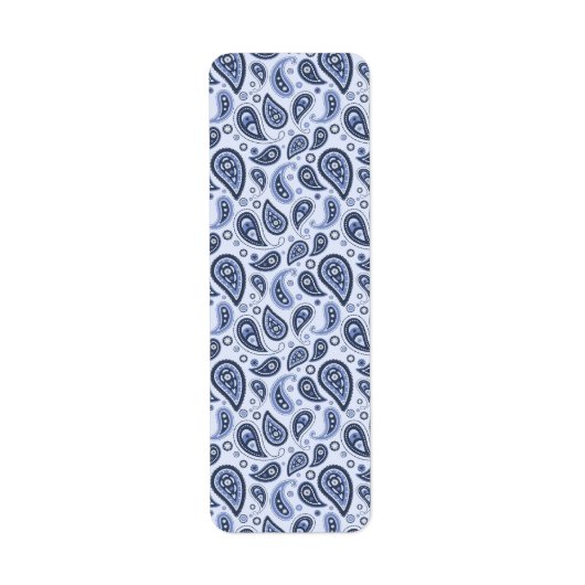 Étiquette Motif Paisley Bleu (Devant)