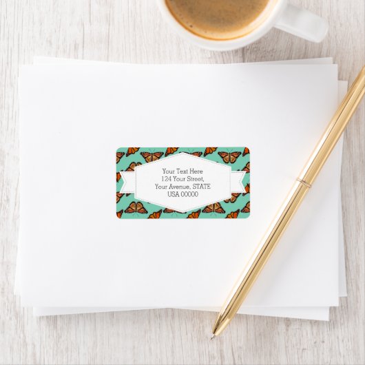 Étiquette Motif papillon Monarch (En situation)