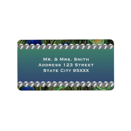 Étiquette Motif Peacock avec perles (Devant)