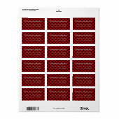Étiquette Motif Plaid personnalisé rouge noir pays (Feuille entière)