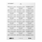 Étiquette Motif Pois noir et blanc (Feuille entière)