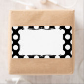 Étiquette Motif Pois noir et blanc élégant (En situation)