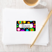 Étiquette Motif Polka coloré (En situation)