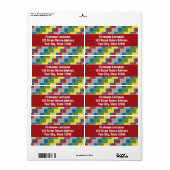 Étiquette Motif Pop Art Colorful Bricks pour garçons (Feuille entière)