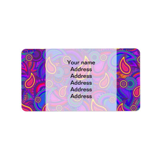 Étiquette Motif Purple Paisley (Devant)