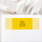 Étiquette Motif Quatrefoil jaune (En situation)