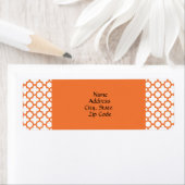 Étiquette Motif Quatrefoil Orange (En situation)