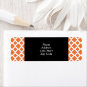 Étiquette Motif Quatrefoil orange et blanc (En situation)