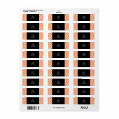 Étiquette Motif Quatrefoil orange et blanc (Feuille entière)