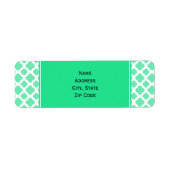 Étiquette Motif Quatrefoil vert Mint Seafoam (Devant)