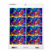 Étiquette Motif Rainbow en verre (Feuille entière)