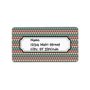 Étiquette Motif rayé coloré assez multi de coeur