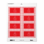 Étiquette Motif Red Quatrefoil (Feuille entière)