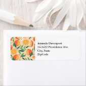 Étiquette Motif rétro de fruits d'agrumes orange (En situation)