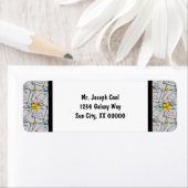 Étiquette Motif rétro géométrique angulaire (En situation)