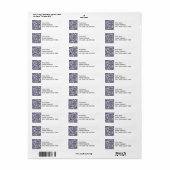 Étiquette Motif Rose Lavender (Feuille entière)