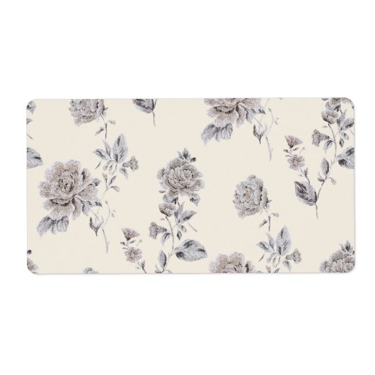 Étiquette Motif rose Pastel (Devant)