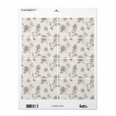 Étiquette Motif rose Pastel (Feuille entière)