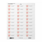 Étiquette Motif Rose rose Vintage Monogramme (Feuille entière)
