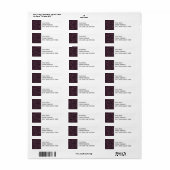 Étiquette Motif Rose violet (Feuille entière)
