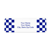 Étiquette Motif Royal Blue et White À damiers (Devant)