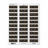 Étiquette Motif sans couture avec libellules d'or (Feuille entière)
