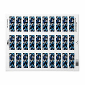Étiquette Motif sans couture sombre avec Morpho papillons bl (Feuille entière)