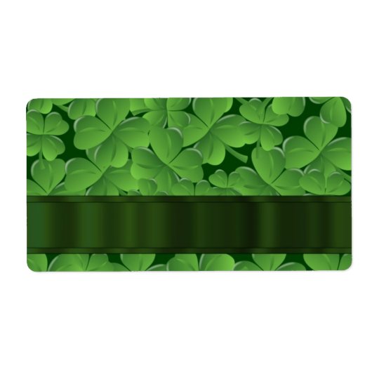 Étiquette Motif shamrock vert (Devant)