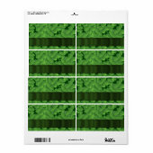 Étiquette Motif shamrock vert (Feuille entière)