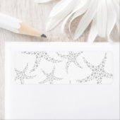 Étiquette Motif Starfish en gris clair et blanc (En situation)