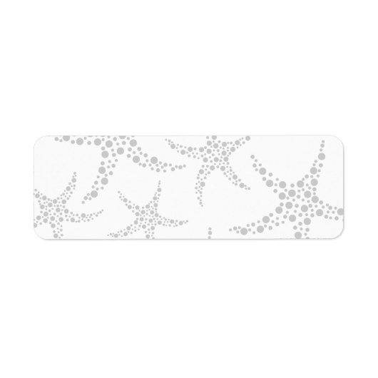 Étiquette Motif Starfish en gris clair et blanc (Devant)